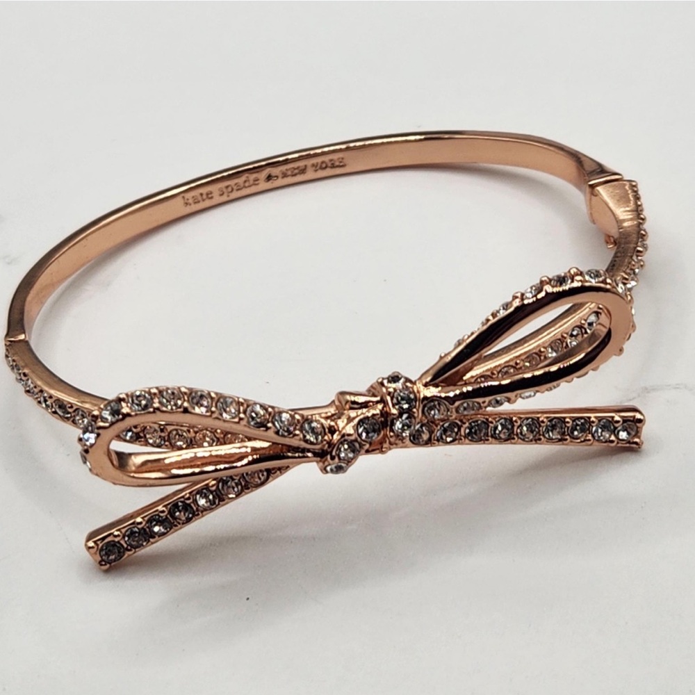 Kate Spade Rose Gold Crystal Bow Bracelet